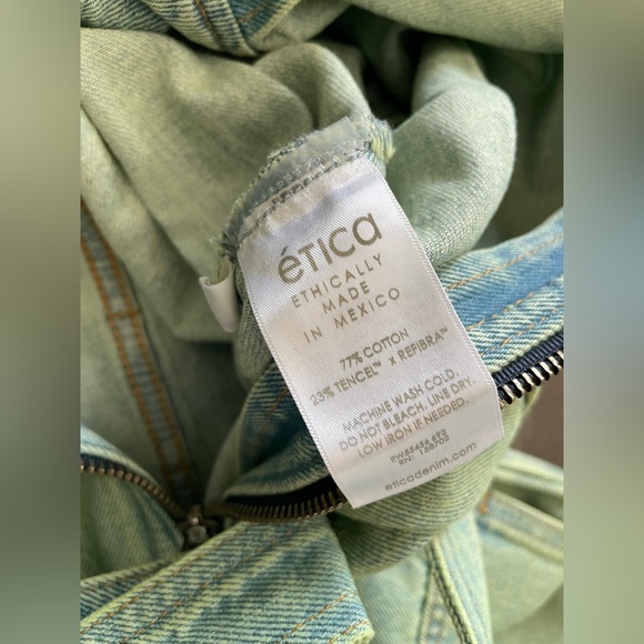 NWT ETICA Zeta Carpenter Denim Jumpsuit Womens S Zip Front Utility Workwear - Picture 15 of 16